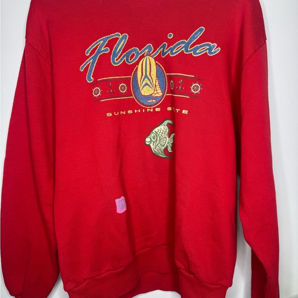 Vintage Jerzees Red Florida Crewneck Sweater